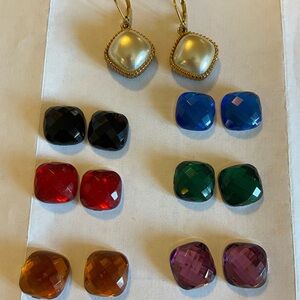 Joan Rivers 7 magnetic interchangeable earrings lever back goldtone